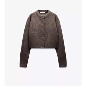 Brown Button-Up Soft Knit Zara Cardigan